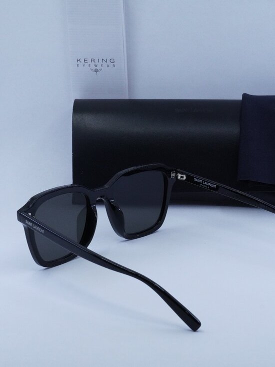 Saint Laurent SL457 001 Square Unisex Sunglasses - Black main image 5